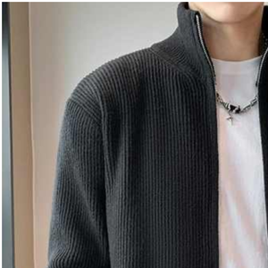 Pull à col rond pour hommes Pull en tricot à manches longues texturé gaufré Respirant Décontracté Design côtelé Pull pour hommes de grande taille - Product Image 5