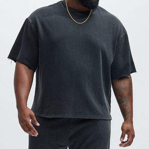 Camiseta Unisex Extra Grande de Algodón Puro, Color Sólido, Lavada al Ácido, Diseño de Logotipo Personalizado, Lavada, para Hombre - Product Image 2