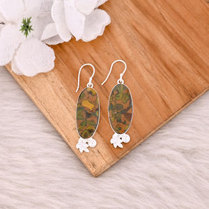 ต่างหูห้อยประดับพลอยแจสเปอร์สีเหลืองคลาสสิก ชุบเงินบนทองเหลือง ดีไซน์ทันสมัย เหมาะสำหรับงานแต่งงานและงานปาร์ตี้ - Product Image 5