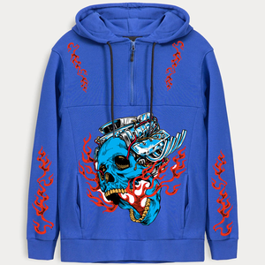 2025 pull surdimensionné 100% coton sweats à capuche pour homme impression Streetwear pleine fermeture éclair fabrication à capuche pour unisexe - Product Image 1