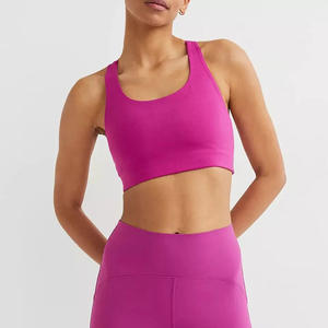 Vêtements de yoga de fitness pour femmes fabrication à quantité minimale de commande basse grande taille disponible soutien-gorge de sport sans couture à soutien élevé personnalisable - Product Image 4