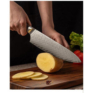 Cuchillo de Cocina Damasco Hecho a Medida, Cuchillo Profesional Superafilado para Cocinar, Hoja de Acero al Carbono, Mango de Madera, 10-11.9 pulgadas - Product Image 4