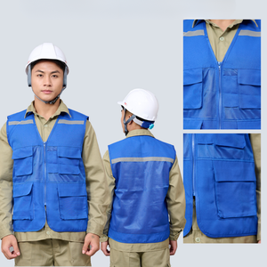 Chaleco DE SEGURIDAD reflectante de alta visibilidad de poliéster transpirable 4 bolsillos MenWorkwear BulkBuy LowPrice FastDelivery - Product Image 6