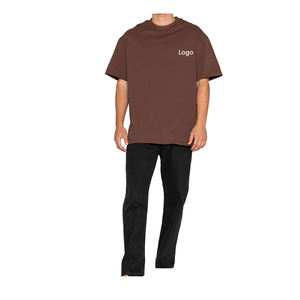 T-shirt de qualité supérieure en gros en coton pour hommes de grande taille, épaule tombante, manches courtes, respirant avec impression bouffante - Product Image 4