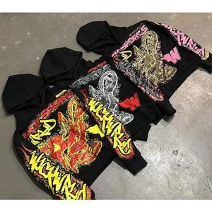 Harajuku Retro Pullover Personalized Pattern Printed Hoodie <b>Black</b> <b>Man</b> Hoodi Oversize Sweatshirt Casual Top Ins Street Wear - Product Image 1