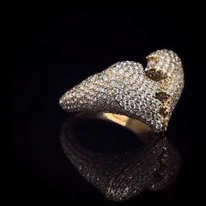 RB Gems Luxury 10K Yellow Gold Cut Diamond Ring Iced VVS Moissanite Heart Break Love Hip Hop Design IGI Certified for Wedding - Product Image 3