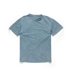 En stock T-shirts délavés à l'acide en coton 100% de haute qualité pour hommes, style vintage avec motif de lettres, décontractés et lourds - Product Image 2