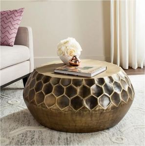 Table basse moderne en métal cuivre antique meilleure qualité pour bureau maison restaurant salon décoration de jardin fabriquée en inde - Product Image 3