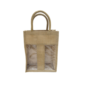 Direct de l'usine du Bangladesh 100% Tissus de jute Sac à vin Conception et impression de taille personnalisée disponibles pour une utilisation commerciale - Product Image 1