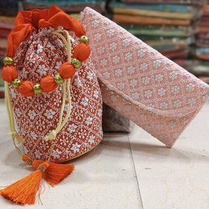 ซองคุณภาพสูงอินเดียและกระเป๋า potli ชาติพันธุ์สำหรับผู้หญิงของขวัญแต่งงานกระเป๋าถือกระเป๋าใส่เหรียญสำหรับ shagun ของขวัญคืน - Product Image 4