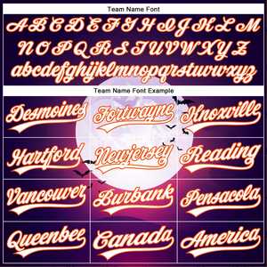 Wholesale Custom Design Purple White Orange Mesh Fabric 3D <b>Halloween</b> Authentic Baseball Jersey Moisture Wicking Baseball Jersey - Product Image 4