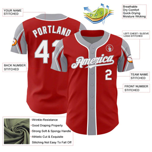 Maillot de baseball personnalisé en tissu haute performance évacuant l'humidité Taille Plus Comprend Respirant Personnalisé Nom de l'équipe Joueur - Product Image 2