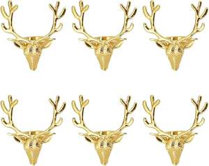 Cerf anneau de serviette porte-serviettes de Noël tissu Serviette boucle dernière conception noël renne conception serviette - Product Image 3