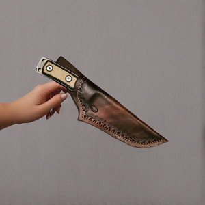 Gaine de couteau en cuir universelle de conception classique avec qualité d'exportation d'arbre en carbone pour les survivants de camping de chasseurs de chefs - Product Image 3