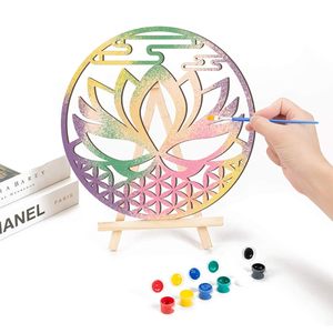 Décoration murale en bois, grille de cristal, géométrie sacrée, découpe au laser - Product Image 3