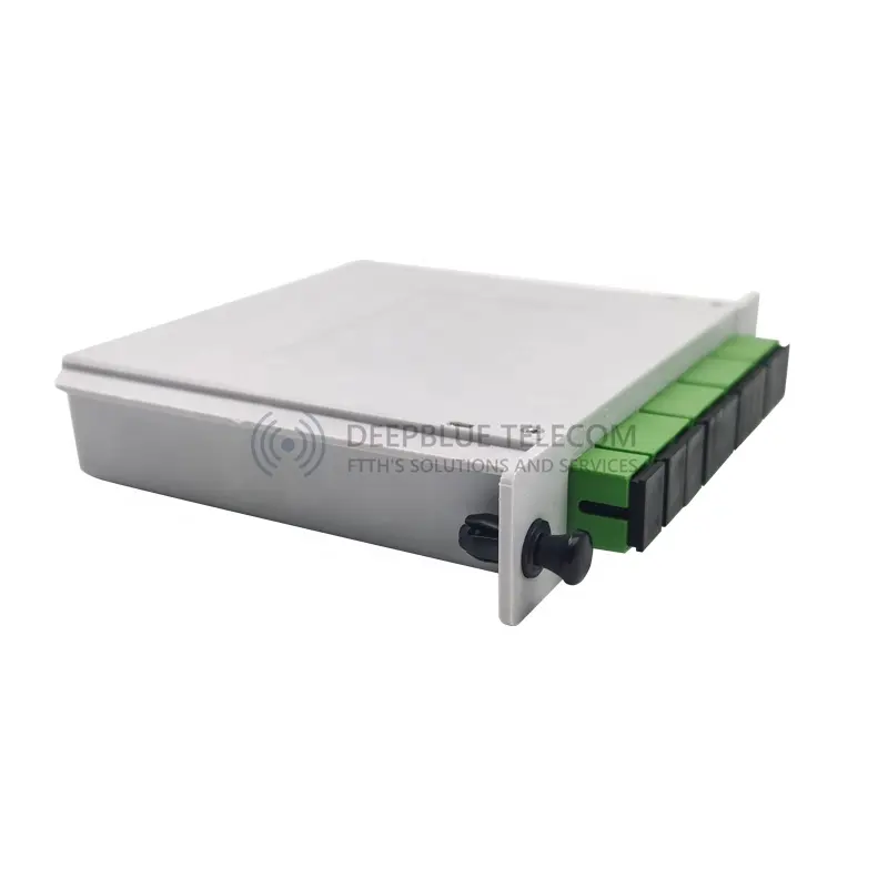 Módulo de inserción de tarjeta de casete SC APC UPC Tipo 1x2 1x4 1x8 1x16 1x32 1x64 divisor de PLC de fibra óptica