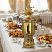 Samovar électrique en acier inoxydable doré 6L, machine à thé russe 1800W 220-240V pour hôtels