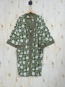 Couleurs assorties Floral Écologique Respirant Col en V Longueur au genou Taille unique Robe de demoiselle d'honneur Vêtements de nuit d'été Kimono court - Product Image 5