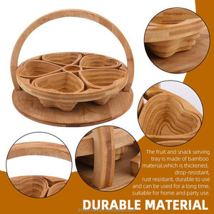 NUT CRAVINGS Gourmet Collection Réutilisable Plateau En Bois Ruban Boîtes De Rangement Bacs Carré Alimentaire Cadeau Panier Fête Des Pères En Bois Sculpté - Product Image 6