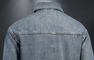 High Quality Loose Fit <b>Men</b> <b>Denim</b> <b>Jacket</b> Large Size Casual Jean Coat Spring Autumn Summer Thin Fashion Outerwear Trendy Style - Product Image 4