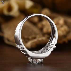 แหวนเพชรทรงกลม1.35 TDW สำหรับผู้ชายแหวนเพชรสีทองขาวมาตรฐานการตั้งค่าง่าม cvd/hpht หินห้องปฏิบัติการเพชร - Product Image 5