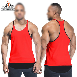<b>Red</b> Solid Color Professional <b>Top</b> Sale Men Stringer <b>Vest</b> Customize Style Men Stringer <b>Vest</b> BY FM LOGAN SPORTS - Product Image 3