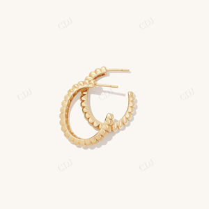 Joyería de moda Sólido 14K Oro blanco Diseñador de alta calidad Twist Hoops Pendientes para mujeres Joyería al por mayor de alta calidad - Product Image 5