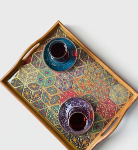 Bandeja de Servir de Madera Ecológica Hecha a Mano de Alta Calidad, Madera Natural, Tamaño Personalizado, Estilo Clásico para Uso en el Hogar y Restaurantes - Product Image 1