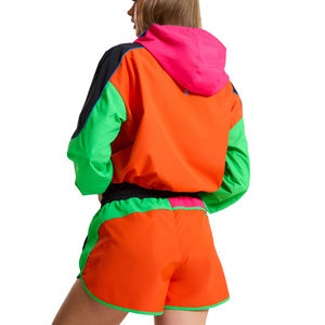 Color Block Windbreaker Short Sets Soft Shell Outdoor <b>Jacket</b> Nylon Tracksuit <b>Rain</b> Windbreaker Shorts Women by Terzo Sports - Product Image 5