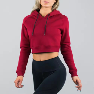 Women <b>Cropped</b> Pullover Hoodie Casual Fitness Comfortable Fit Adjustable hood with drawstring <b>Cropped</b> Hoodie For Women - Product Image 2