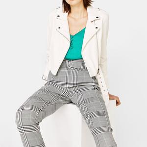 Chaqueta de Cuero Sintético para Mujer, Estilo Moderno, con Cierres Decorativos, Transpirable y Atrevida - Product Image 1