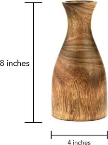 Jarrón de madera con forma de botella de árbol de mango marrón Natural para flores, cuenco de 8 pulgadas, centro de mesa decorativo para bodas en casa - Product Image 3