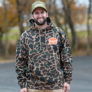Custom Men's Duck <strong>Camo</strong> Heavyweight Hoodie Canvas <strong>Waterproof</strong> Breathable Camouflage Print Hunting Fishing Outdoor Rain <strong>Jacket</strong> - Product Image 3