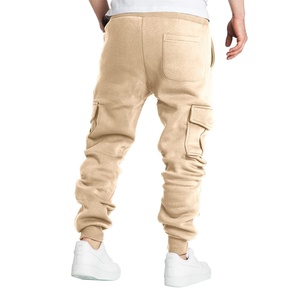 Pantalones de chándal para hombre con logotipo personalizado, pantalones de chándal de algodón en blanco, pantalones cargo con cordón para gimnasio para hombre - Product Image 4