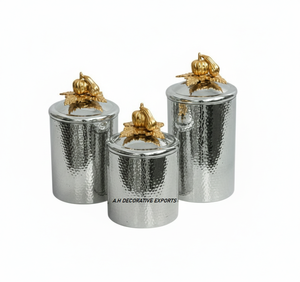 Luxury Handcrafted Stainless Steel <b>Canister</b> with Buckle Lids Eco-Friendly Kitchen Storage <b>Canister</b> - Product Image 1