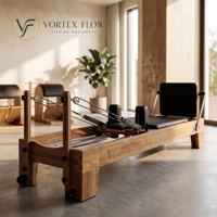 Mesin Pilates Reformer Rangka Kayu Oak Solid dengan Bantalan EVA Berdensitas Tinggi untuk Dukungan Empuk Saat Latihan di Studio