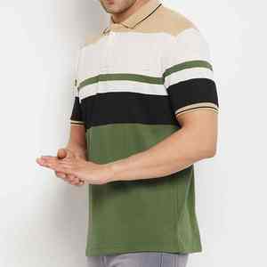 เสื้อยืดลำลองผู้ชายผ้าฝ้าย100% มีซิปสไตล์ใหม่ระบายอากาศทำในปากีสถานขายส่งฤดูร้อน - Product Image 2