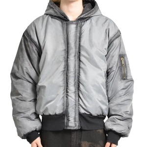 เสื้อแจ็กเก็ตบอมเบอร์แจ็คเก็ตขนเป็ดผ้าลูกฟูกแบบมีซิปรูดซักได้สองชั้น - Product Image 1