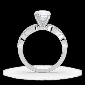 แหวนหมั้นเพชรทรงกลม 1.30 กะรัต ผลิตในห้องปฏิบัติการ ดีไซน์ขาแหวนบิดเกลียวประดับเพชรแบบปาเว่ ทองคำแท้ 14K - Product Image 3