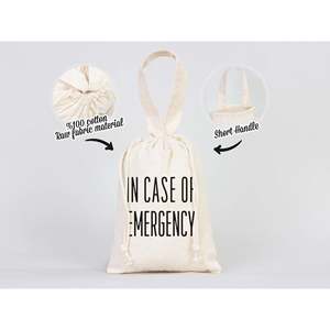 Sac de survie et cadeau d'anniversaire écologique en coton recyclable pour kit de gueule de bois d'urgence - Product Image 2