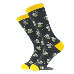 Calcetines de algodón 100% para hombre de alta calidad logotipo impreso personalizado transpirable suave cálido moda de longitud media antibacteriano para otoño - Product Image 2