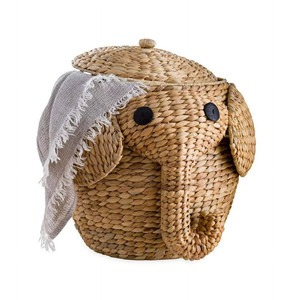 Water Hyacinth Elephant Storage <b>Baskets</b> <b>Laundry</b> Bags Animal Shape Super Cute Wicker <b>Basket</b> From Water Hyacinth - Product Image 1