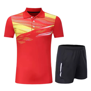 Vêtements de sport pour hommes Kit d'uniforme de tennis avec jupe de tennis courte respirante personnalisée imprimé uniforme de tennis en matériau souple pour hommes - Product Image 4