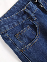 Jean en denim bleu pour homme, de haute qualité, écologique, séchage rapide, coupe droite légère, multipoches latérales