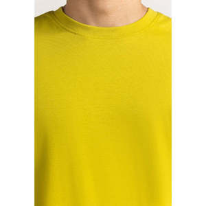 T-shirt en jersey léger à manches courtes en coton 100% écologique, motif uni, style streetwear Golden Sand Longline, OEM ODM - Product Image 6