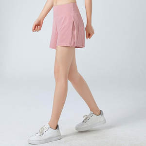 Jupe de tennis rose personnalisée, écologique, avec panneaux en mesh, taille haute, coupe athlétique, respirante, séchage rapide, pour femmes - Product Image 4