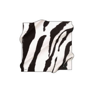 Black and White Zebra Pattern Silk Crepe Satin Square Scarf - Product Image 1
