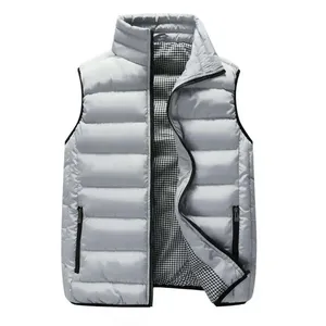 เสื้อแจ็กเก็ตสำหรับฤดูหนาวของผู้ชายเสื้อกั๊กขนเป็ดไนลอนโพลีเอสเตอร์สีแดงใส่สบายเนื้อผ้าทอปลอดภัยสูง - Product Image 3