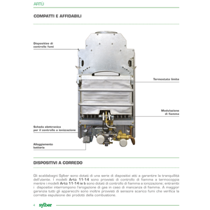 Chauffe-eau à gaz à chambre ouverte Sylber Art 11 litres, instantané, GPL 20003885 - Product Image 3