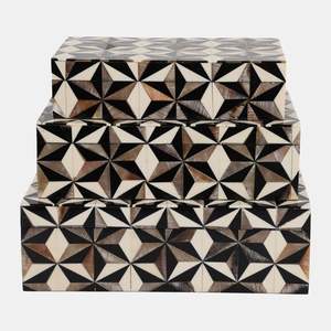 Horn Bone Inlay Jewelry Case Customized Vintage Style Wood <b>MDF</b> & Resin Gift <b>Box</b> for Storage - Product Image 1